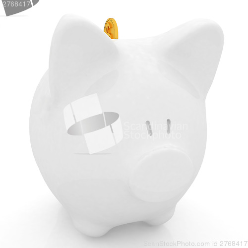 Image of piggy bank and falling coins