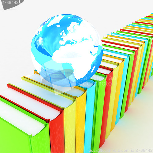 Image of Colorful books and earth