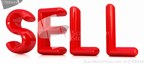 Image of "sell" 3d red text