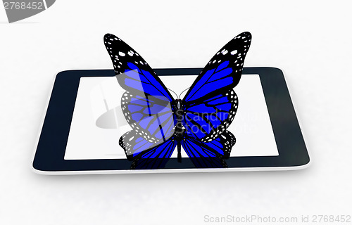 Image of butterflies on a phone