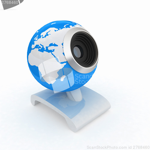 Image of Web-cam for earth. Global on line concept