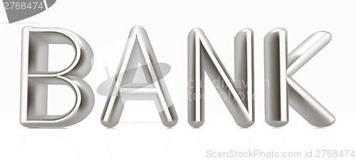 Image of 3d metal text "bank"