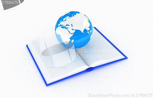 Image of colorful books and Earth