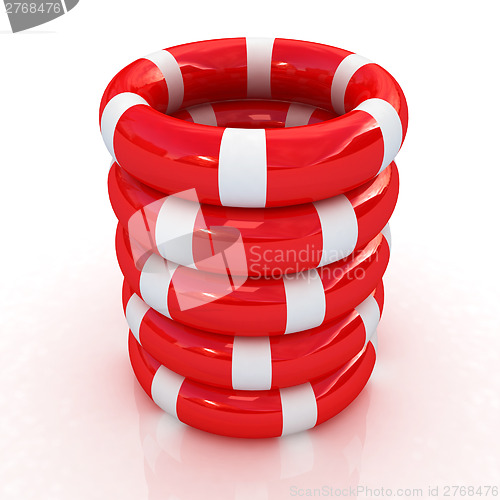 Image of Red lifebelts