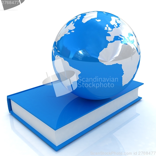 Image of colorful books and Earth