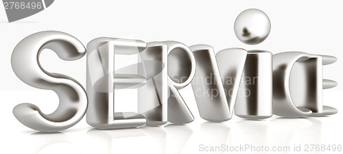 Image of 3d metal text "service"