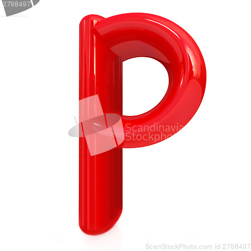 Image of Alphabet on white background. Letter "P"