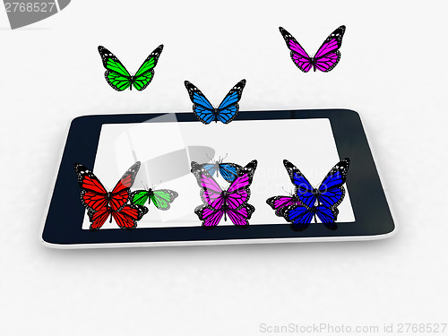 Image of butterflies on a phone