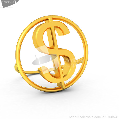 Image of 3d text gold dollar icon