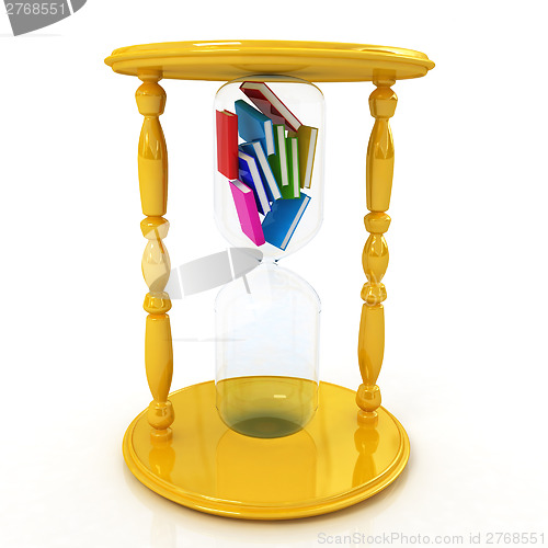 Image of 3d hourglass with the books inside