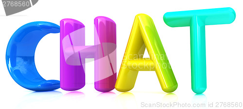 Image of colorful 3d text "chat"