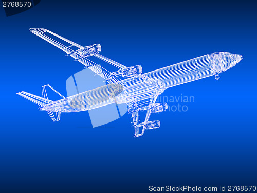 Image of 3d model Flying airplane