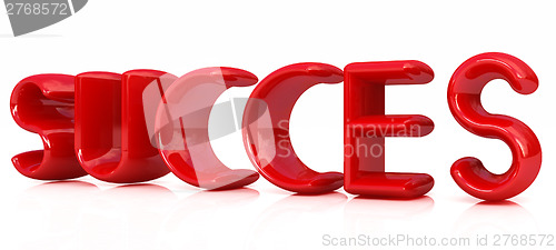 Image of 3d red text "succes"
