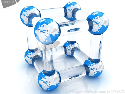 Image of Abstract molecule model of the Earth