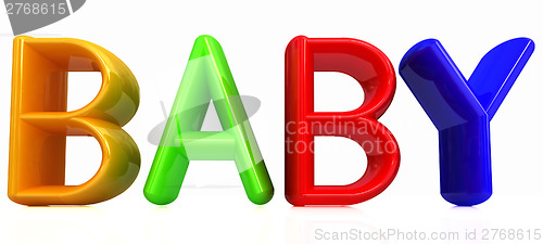 Image of 3d colorful text "buby"