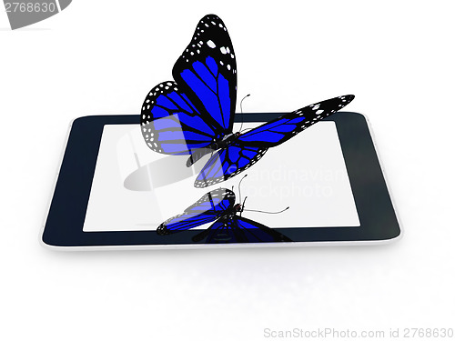 Image of butterflies on a phone