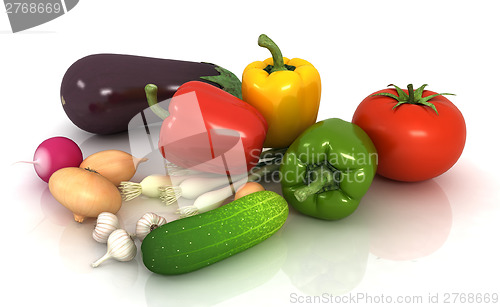 Image of fresh vegetables with green leaves