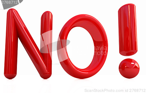 Image of 3d Red text " No!"
