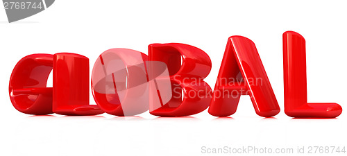 Image of 3d text "Global"