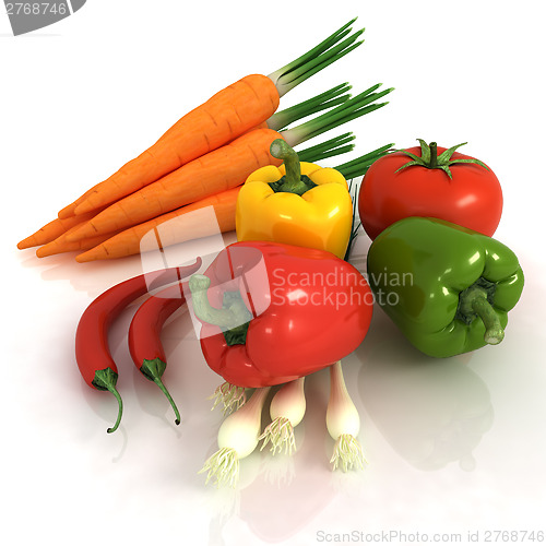 Image of fresh vegetables with green leaves