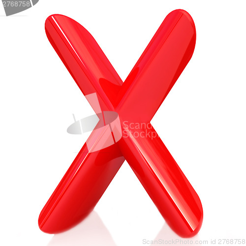 Image of Alphabet on white background. Letter "X"