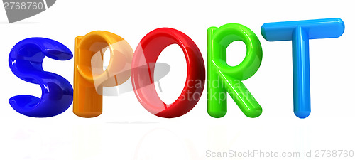 Image of 3d colorful text "sport"