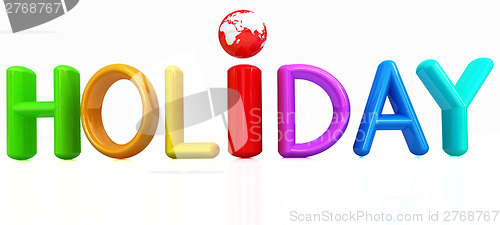 Image of 3d colorful text "holiday"