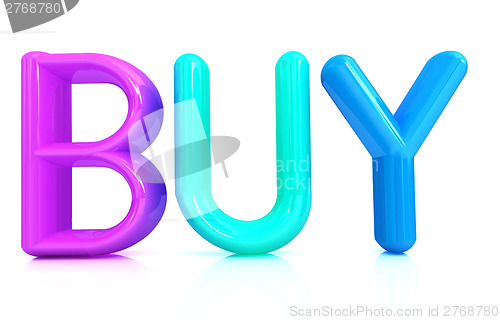 Image of 3d colorful text "BUY"