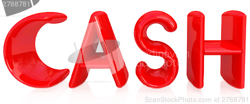 Image of 3d illustration of text 'cash'