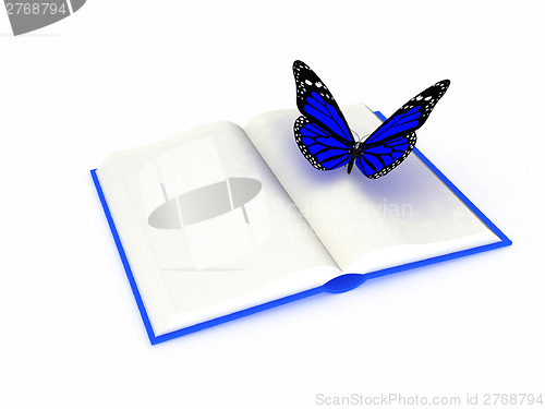 Image of butterfly on a book