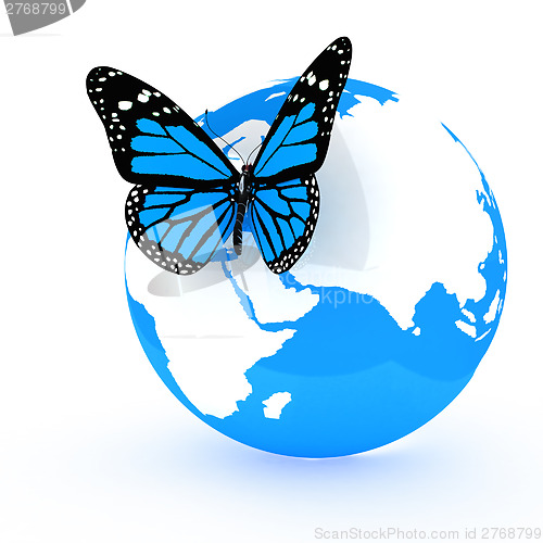 Image of Earth and butterfly