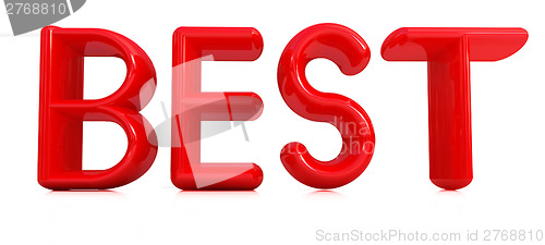 Image of 3d red text "best"