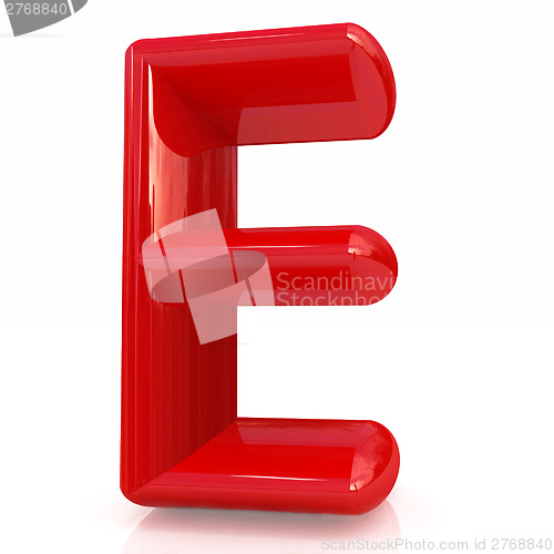 Image of Alphabet on white background. Letter "E"