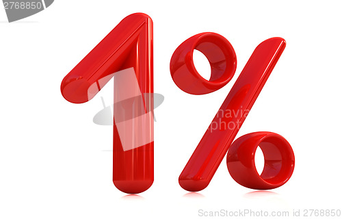 Image of 3d red "1" - one percent