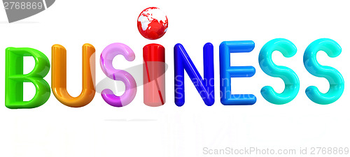 Image of 3d colorful text "business"