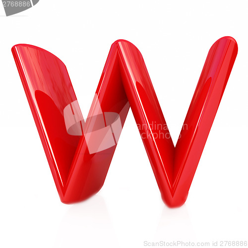 Image of Alphabet on white background. Letter "W"