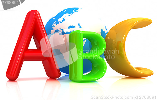 Image of abc text and earth