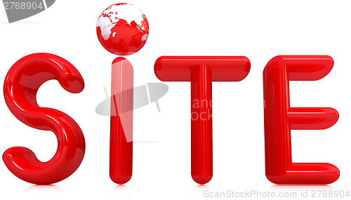 Image of 3d illustration text 'site'