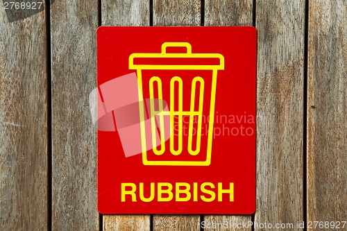 Image of Rubbish sign