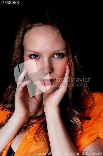 Image of Portrait of blue eye's girl.