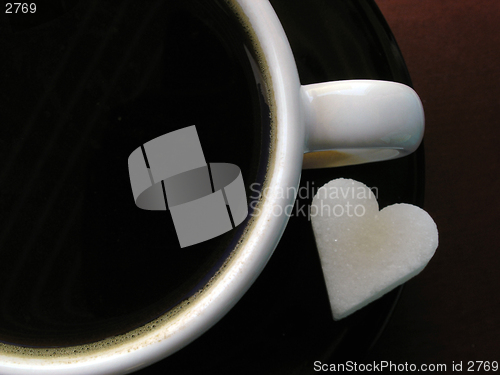 Image of coffee cup & sugar - I love coffee