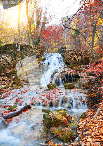 Image of Mountain river in autumn