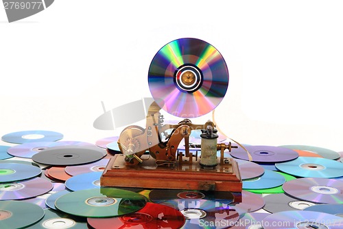 Image of old telegraph as music player 