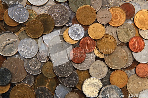 Image of world and eruopean coins background
