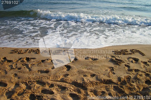 Image of sand and blue sea from bulgaria 