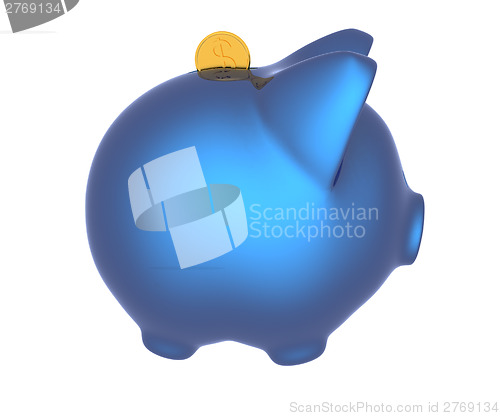 Image of piggy bank and falling coins