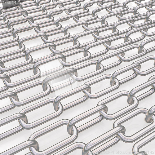 Image of Metal chains on white
