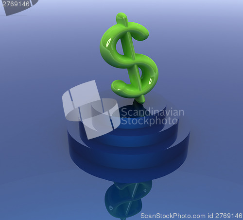 Image of icon dollar sign on podium