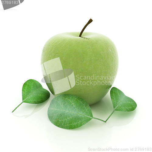 Image of apple with leaf 