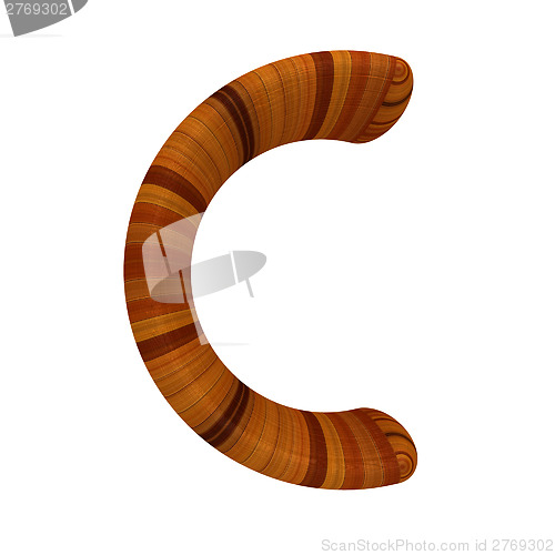 Image of Wooden Alphabet. Letter "C" on a white